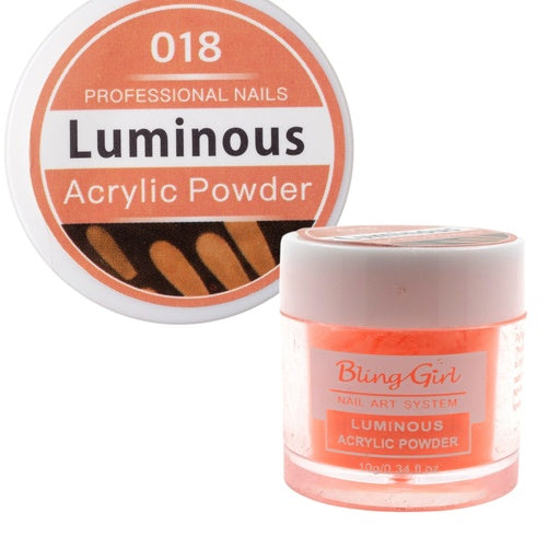 Bling Girl Luminous Acrylic Powder - 10g Assorted Colours