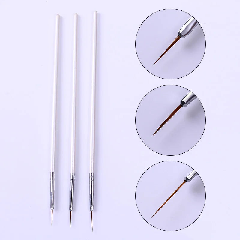 Nail Art Drawing Liner Brush Set 3 Pce