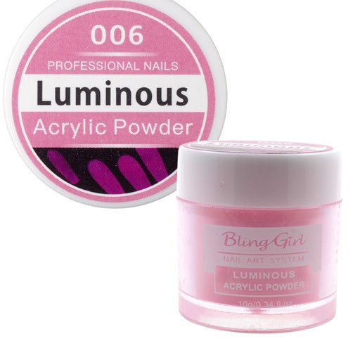 Bling Girl Luminous Acrylic Powder - 10g Assorted Colours