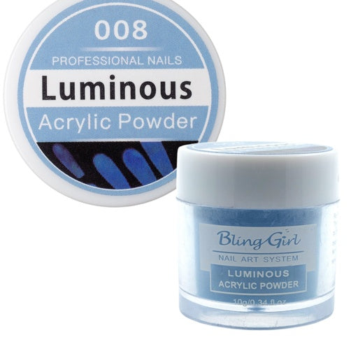 Bling Girl Luminous Acrylic Powder - 10g Assorted Colours