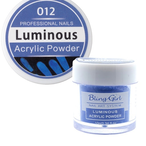 Bling Girl Luminous Acrylic Powder - 10g Assorted Colours