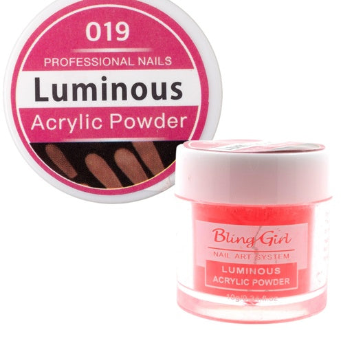 Bling Girl Luminous Acrylic Powder - 10g Assorted Colours