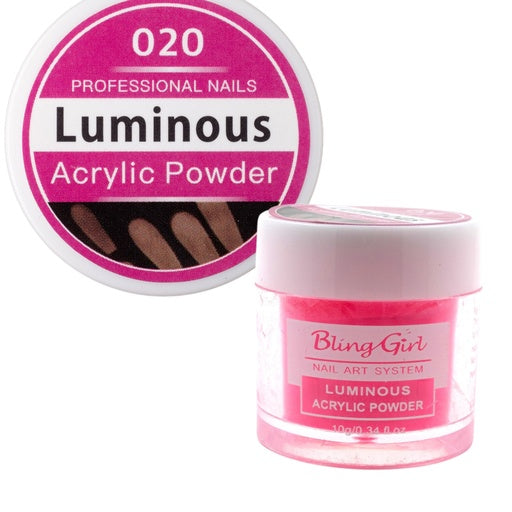 Bling Girl Luminous Acrylic Powder - 10g Assorted Colours