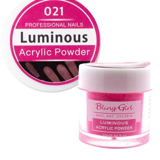 Bling Girl Luminous Acrylic Powder - 10g Assorted Colours