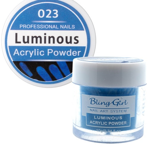 Bling Girl Luminous Acrylic Powder - 10g Assorted Colours