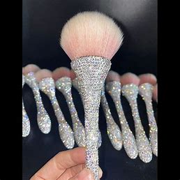 Makeup Cosmetic Powder Brush - Bedazzled with Rhinestones