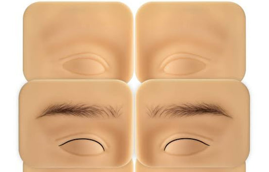 Permanent make-up practice skin brow and liner