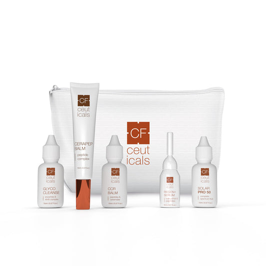 Kalahari CF Ceuticals Travel Kit in White Travel Bag